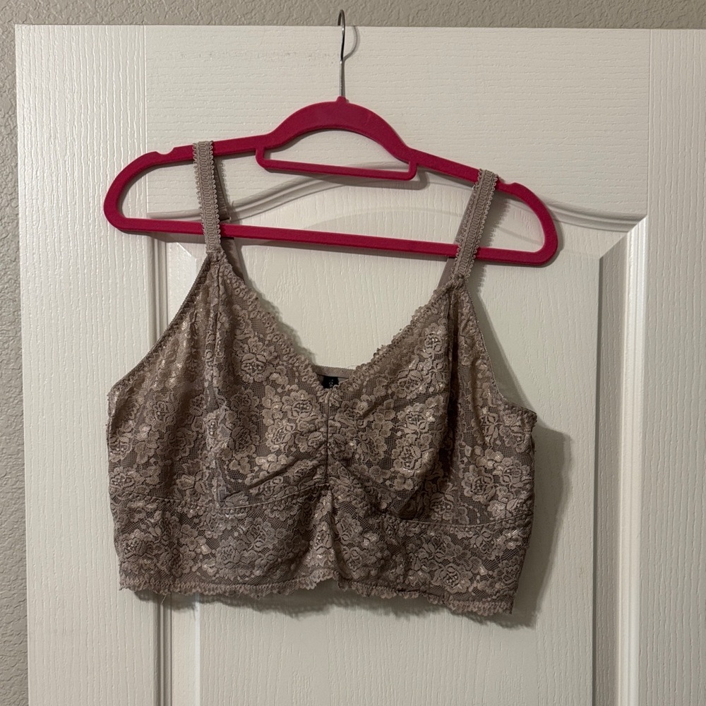 Torrid 3X Unlined Nude Lace Bralette